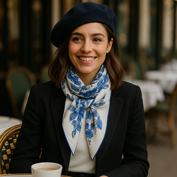 Vanissia – Grand foulard carré soie & laine