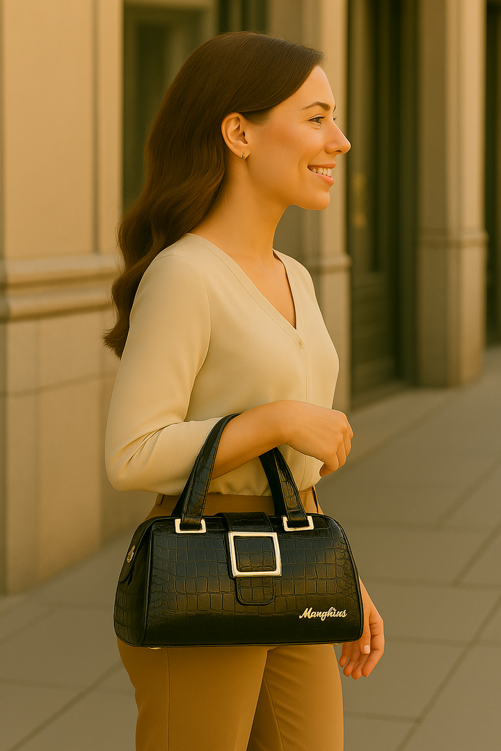 Coralie - Sac crocodile en cuir vegan